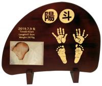 赤ちゃん 手形・足形木製プレート 写真タイプ