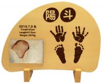 赤ちゃん 手形・足形木製プレート 写真タイプ